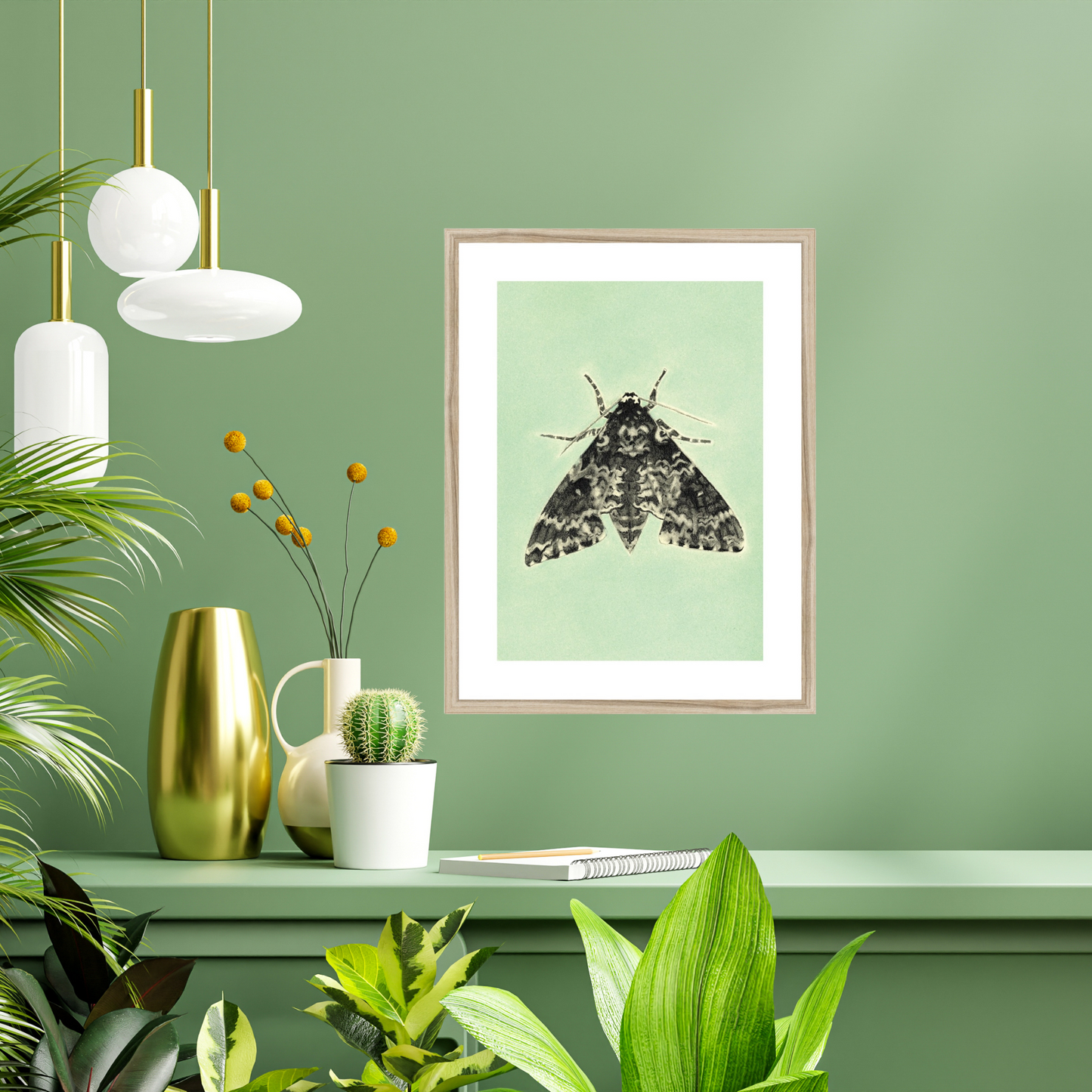 Rustic Sphynx Moth Framed & Mounted Print.