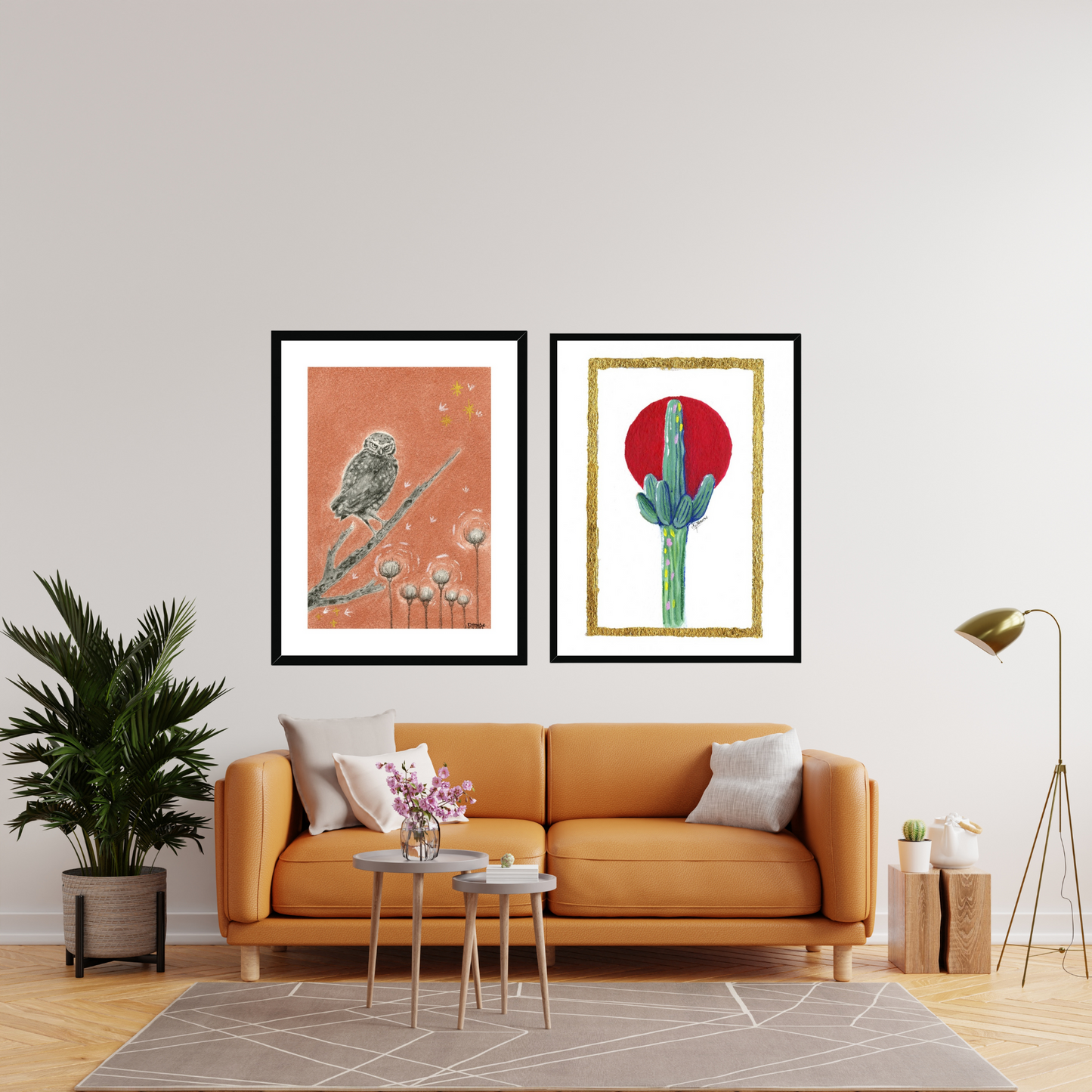 Happy Saguaro Framed Print.