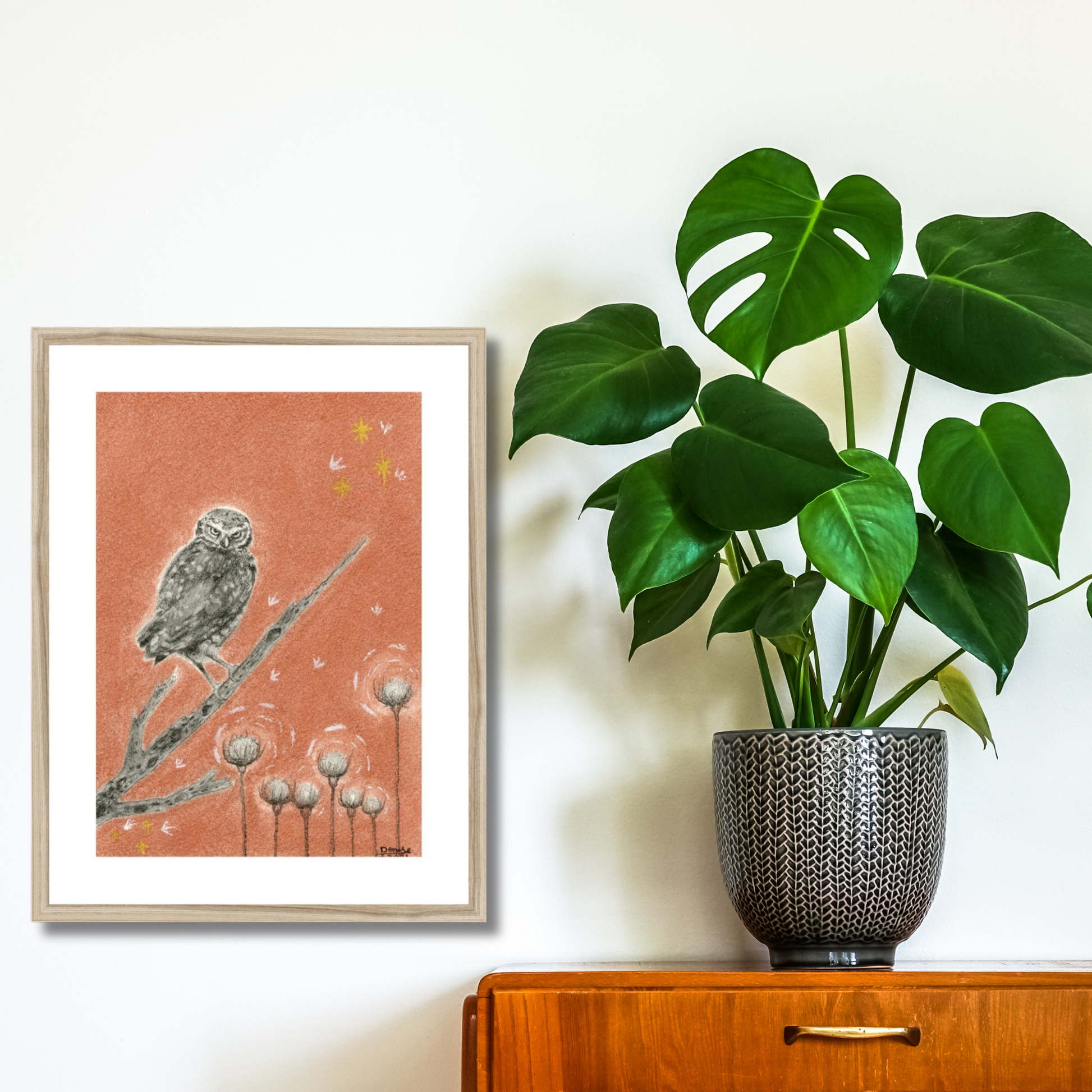 Burrowing Owl Framed & Mounted Print.