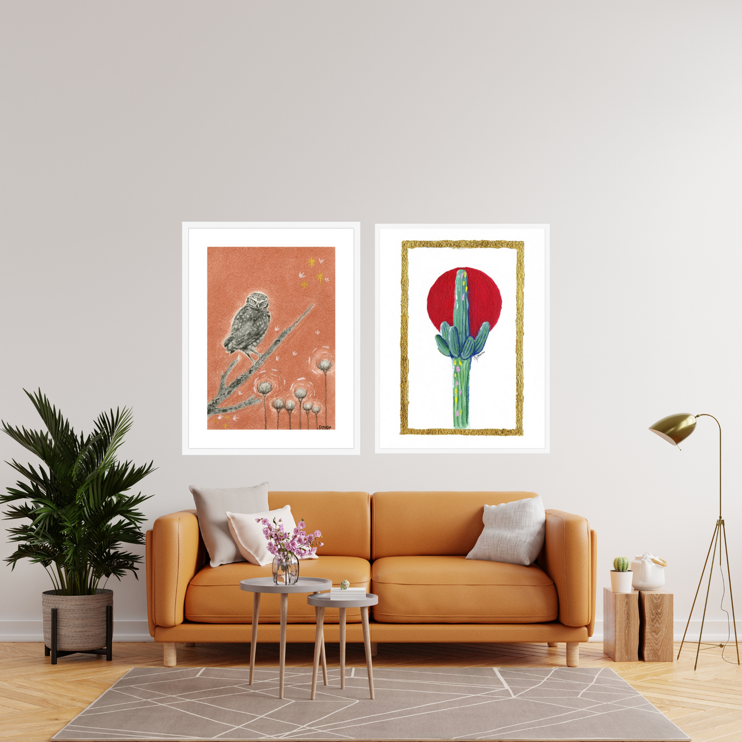 Happy Saguaro Framed Print.
