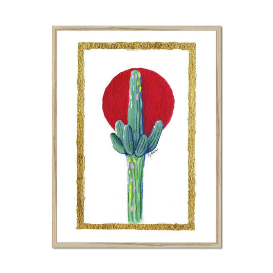 Happy Saguaro Framed Print.